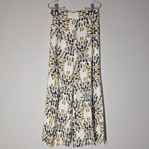 Free People Wide Leg Pants XS Boho Geo Print High Rise Flowy Palazzo